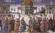 Pietro Perugino Christ giving the Keys to St.Peter France oil painting artist
